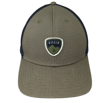 Killik Fitted Trucker Hat Green XL Mesh Back Colorblock Outdoor Cap