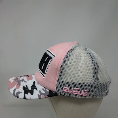 Qatar MH Queue Snapback Mesh Back Trucker Hat Pink One Size Camouflage