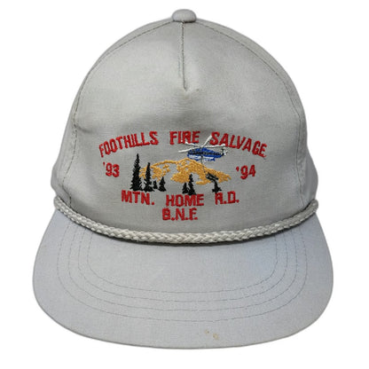 Yupoong Trucker Gray Vintage 1991 Rope Snapback Forest Fire Salvage B.N.F. hat