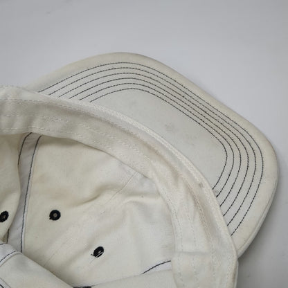 Nike Baseball Cap White Black Contrast Stitching Adjustable Strap Hat Vintage