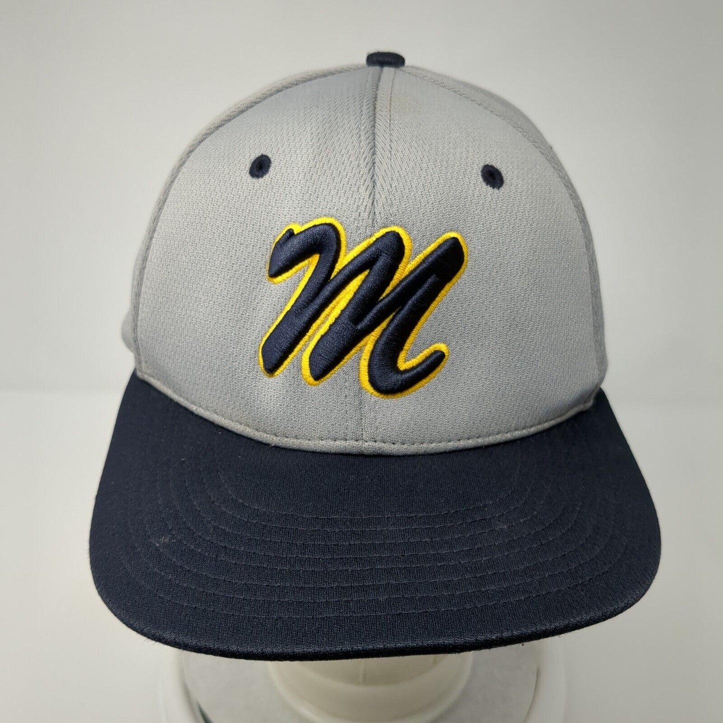 Letter M Fitted Hat Gray L/XL Embroidered Vented Holes 6 Panel Dryve Richardson