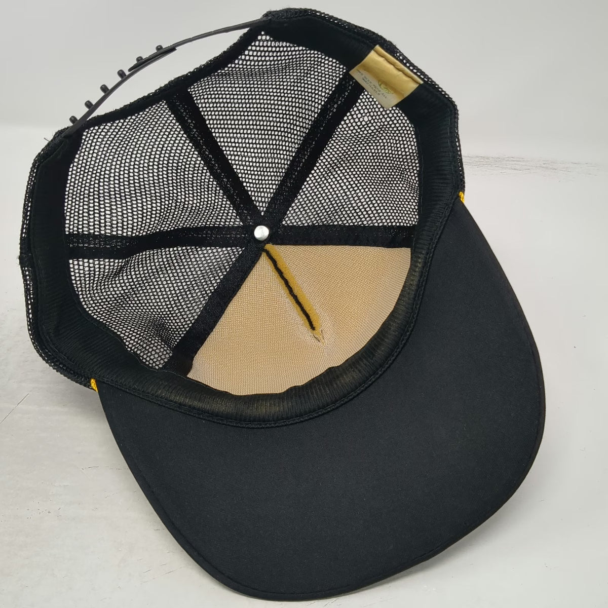 Hawaii Intercontinental Corp Black Trucker Hat Laurel Yellow One Size Snapback