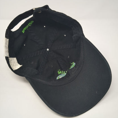 Cancun Mexico Lizard Slideback Hat Black One Size Adjustable Embroidered