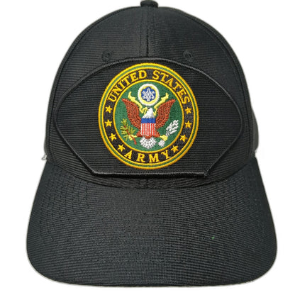 Eagle Crest Snapback Black One Size US Army Great Seal Patch Mesh Baseball Hat