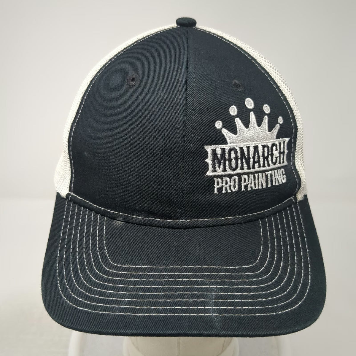 Port Authority Trucker Hat Black White One Size Monarch Pro Painting Crown Mesh