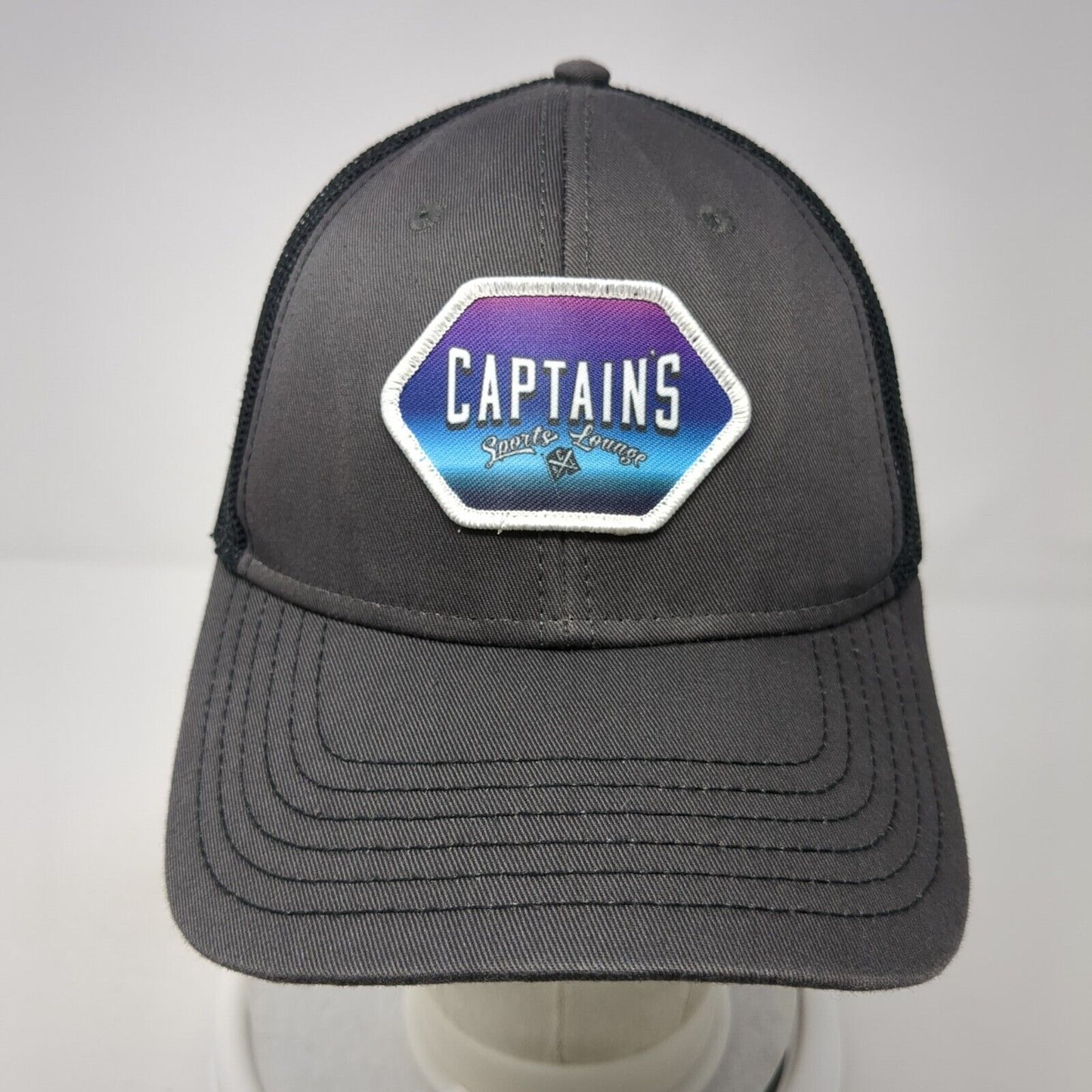 Captain's Sports Lounge Snapback Trucker Hat Gray One Size Mesh Back