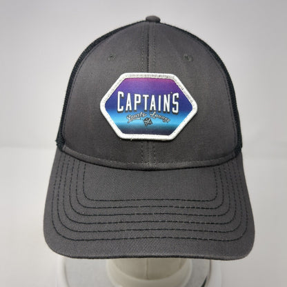 Captain's Sports Lounge Snapback Trucker Hat Gray One Size Mesh Back