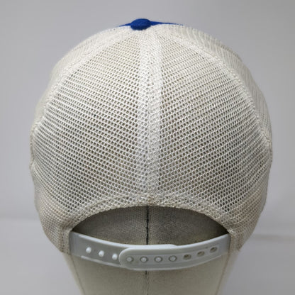 Bahamas Blue White Trucker Hat One Size Mesh Sailboat Palm Tree Striped Travel