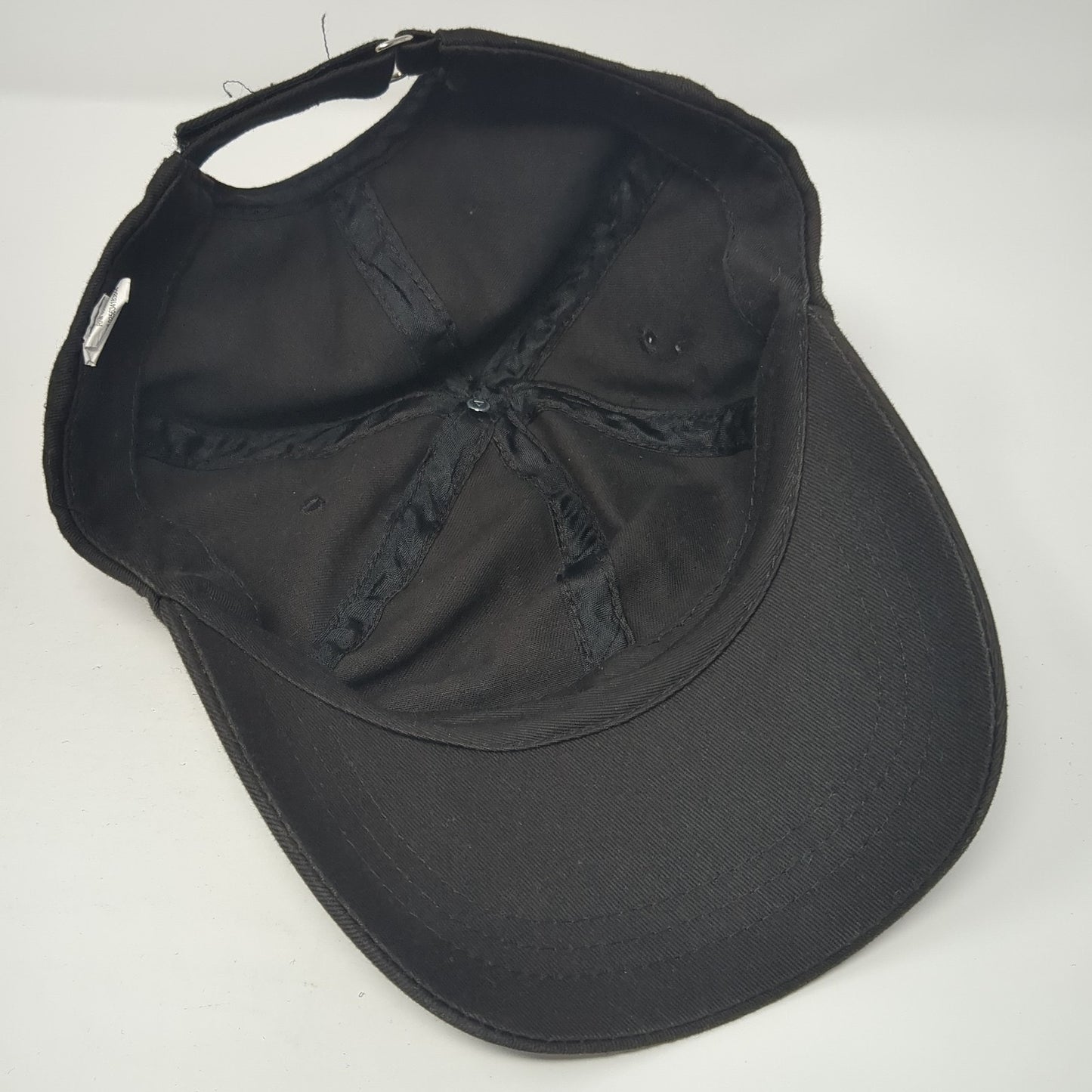 Unbranded Strapback Hat Black One Size Adjustable Vented Holes 6 Panel Blank
