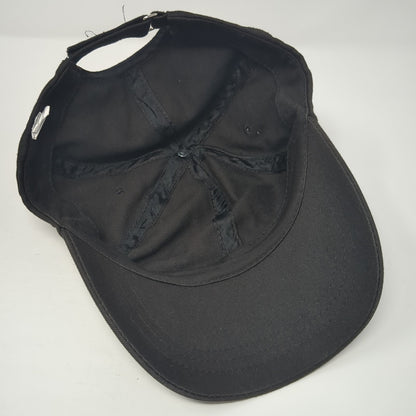 Unbranded Strapback Hat Black One Size Adjustable Vented Holes 6 Panel Blank