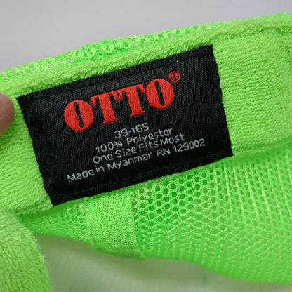 OTTO Trucker Hat Green One Size Mesh Snapback Palm Tree Florida Birthday Party