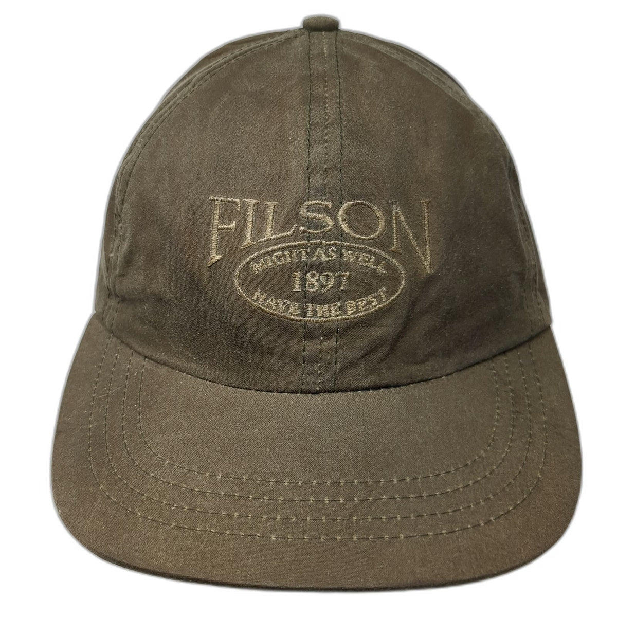 Filson Baseball Cap Brown L-XXL Waxed Cotton Leather Strapback Made in USA Hat