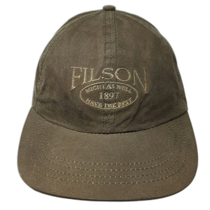 Filson Baseball Cap Brown L-XXL Waxed Cotton Leather Strapback Made in USA Hat