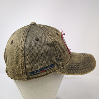 Field & Stream Baseball Cap Brown OSFM American Flag Deer Antler Strapback Hat