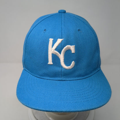 KC Snapback Hat Blue One Size Adjustable Embroidered Vented Holes 6 Panel Swag