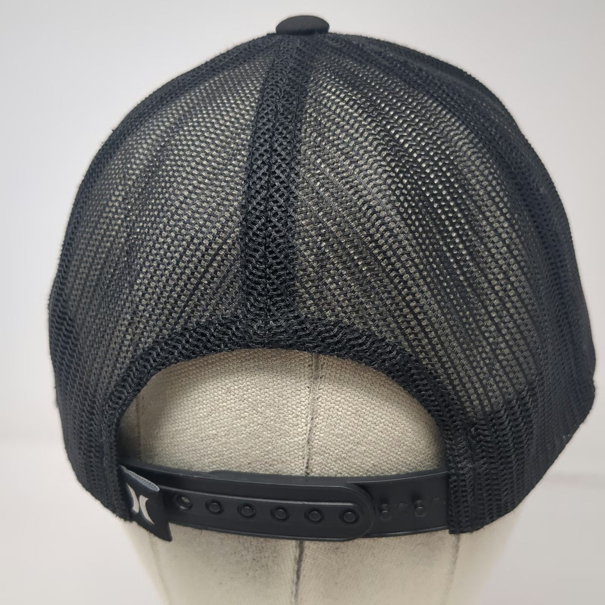 Hurley Trucker Hat Black One Size Mesh Back Snapback Embroidered Logo Surf Style