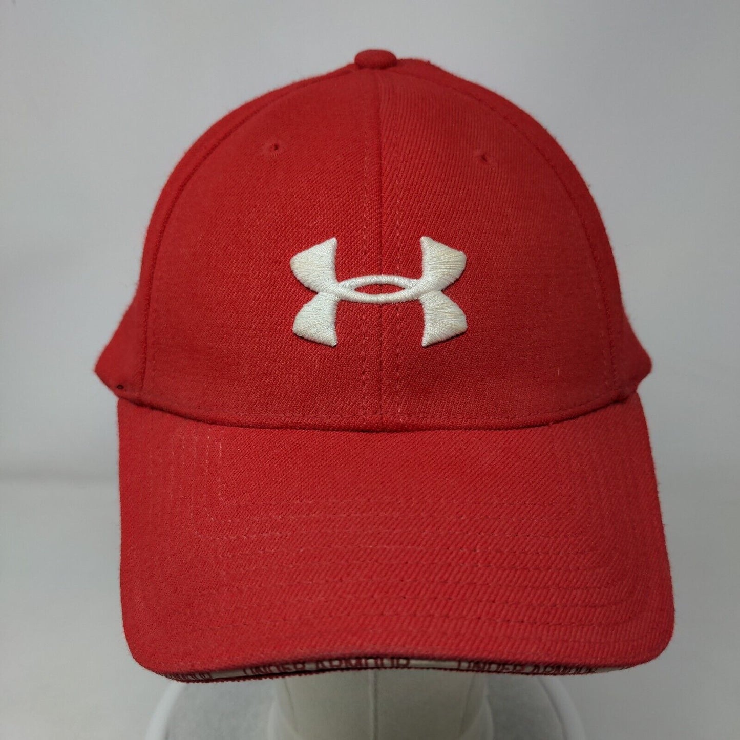 Under Armour Fitted Hat Red One Size Embroidered Control Fit 6 Panel