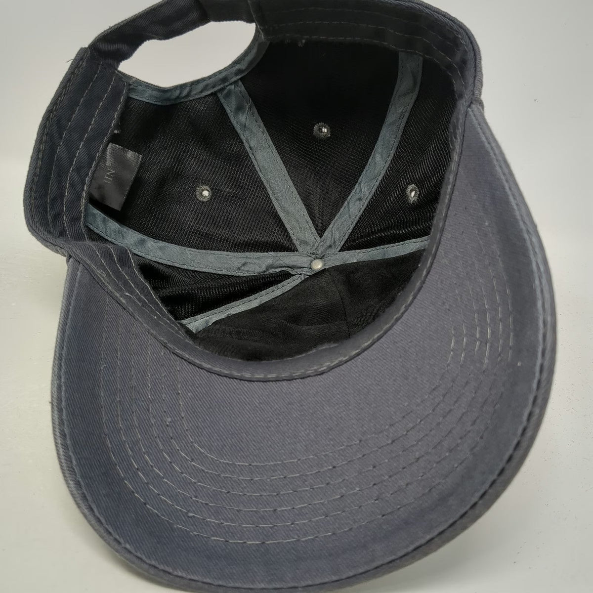 Baseball Cap Gray One Size American Flag Cotton Slideback Hat 6 Panel Adjustable