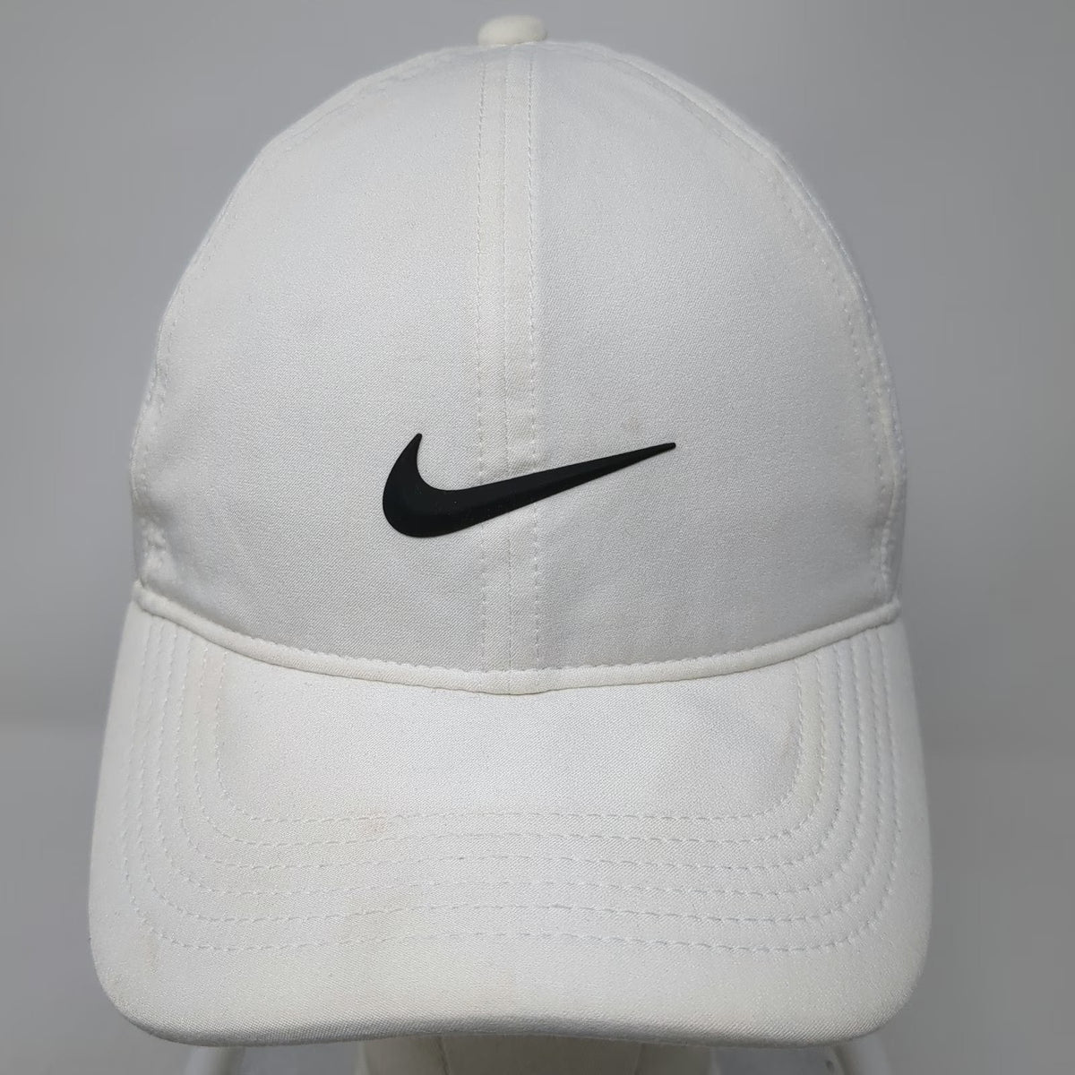 Nike Baseball Cap White One Size Dri-FIT ADV Perforated Golf Swoosh Logo Hat