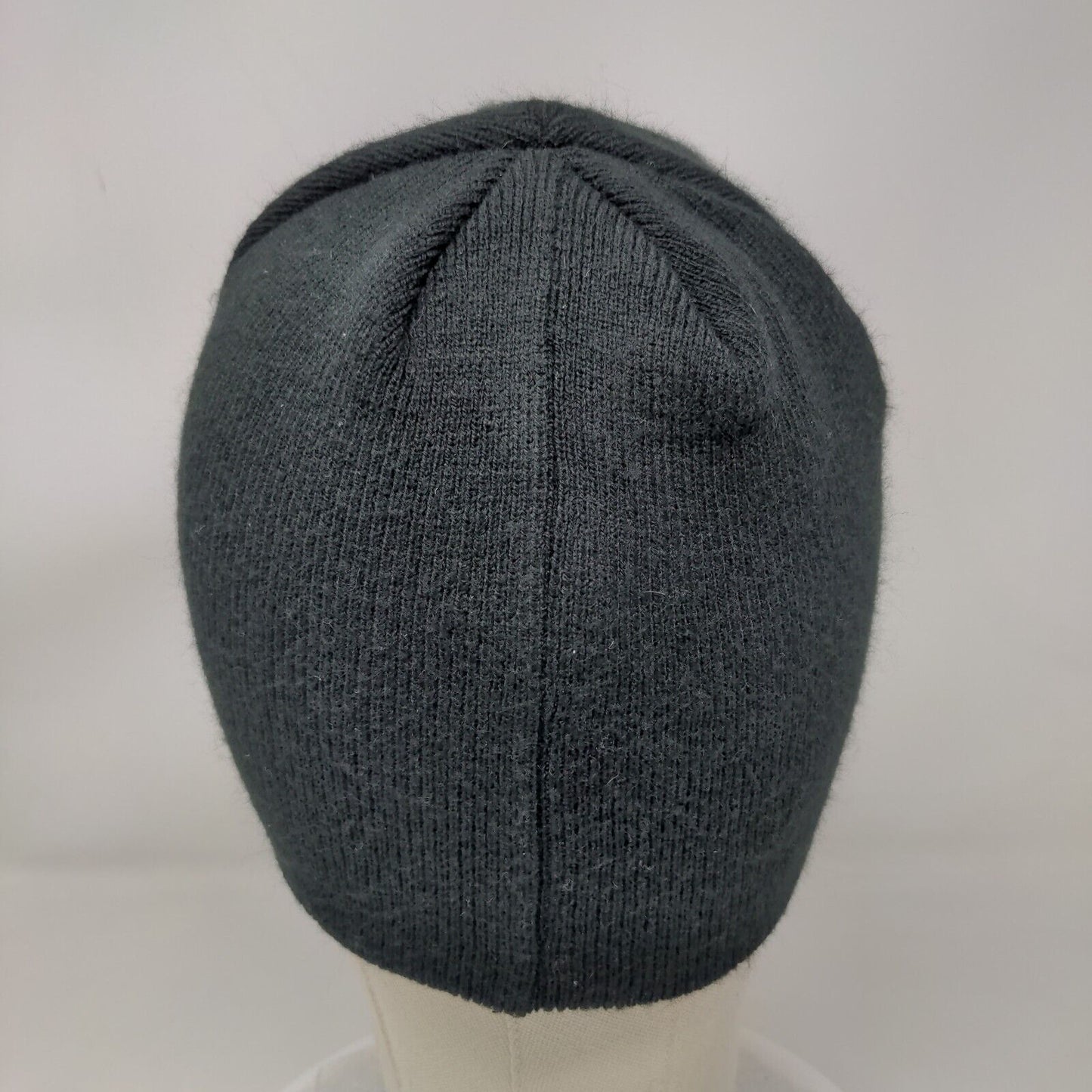 Zahrah Beanie Cap Black One Size Knitted Stretch Embroidered Acrylic