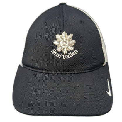 Nike Baseball Cap Black S/M Mesh Back Sun Valley Resort Swoosh Embroidered Hat