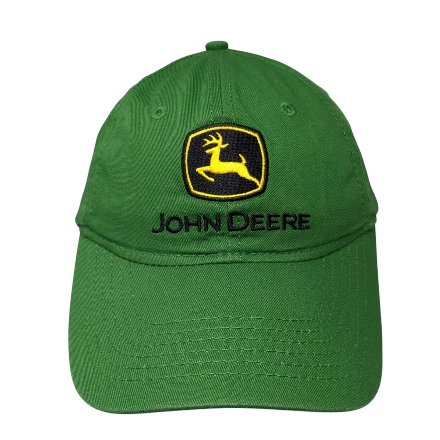 John Deere Strapback Hat Green One Size Adjustable Embroidered Logo