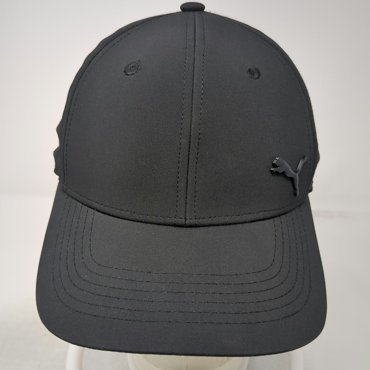 Puma Baseball Cap Black One Size Stretch Fit Performance Raised Logo Sport Hat