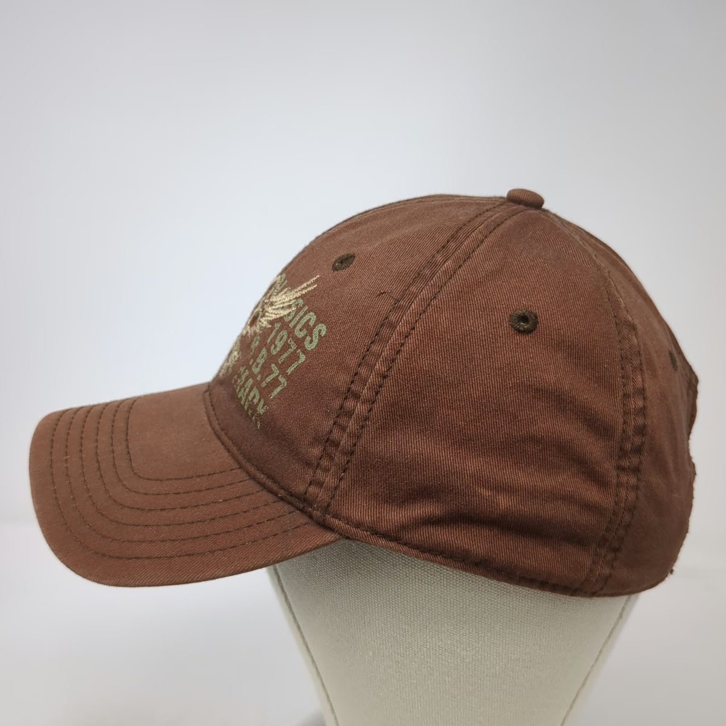 Bugle Boy Baseball Cap Brown One Size Cotton Embroidered Eagle Graphic hat