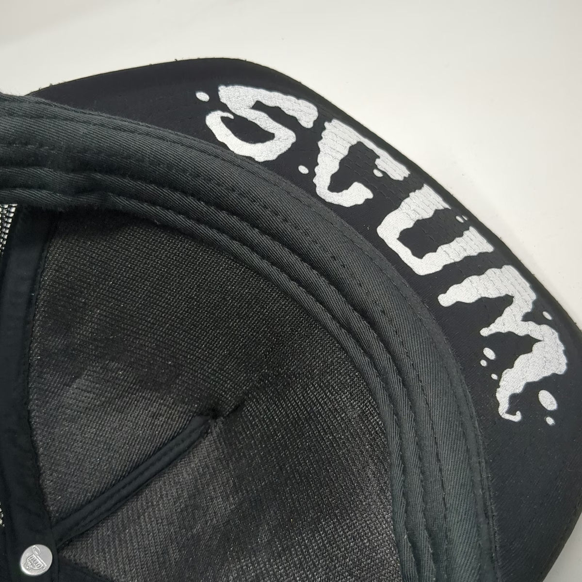 Otto Trucker Hat Black One Size Gas & Sin Skull Helmet Scum Underbrim Snapback