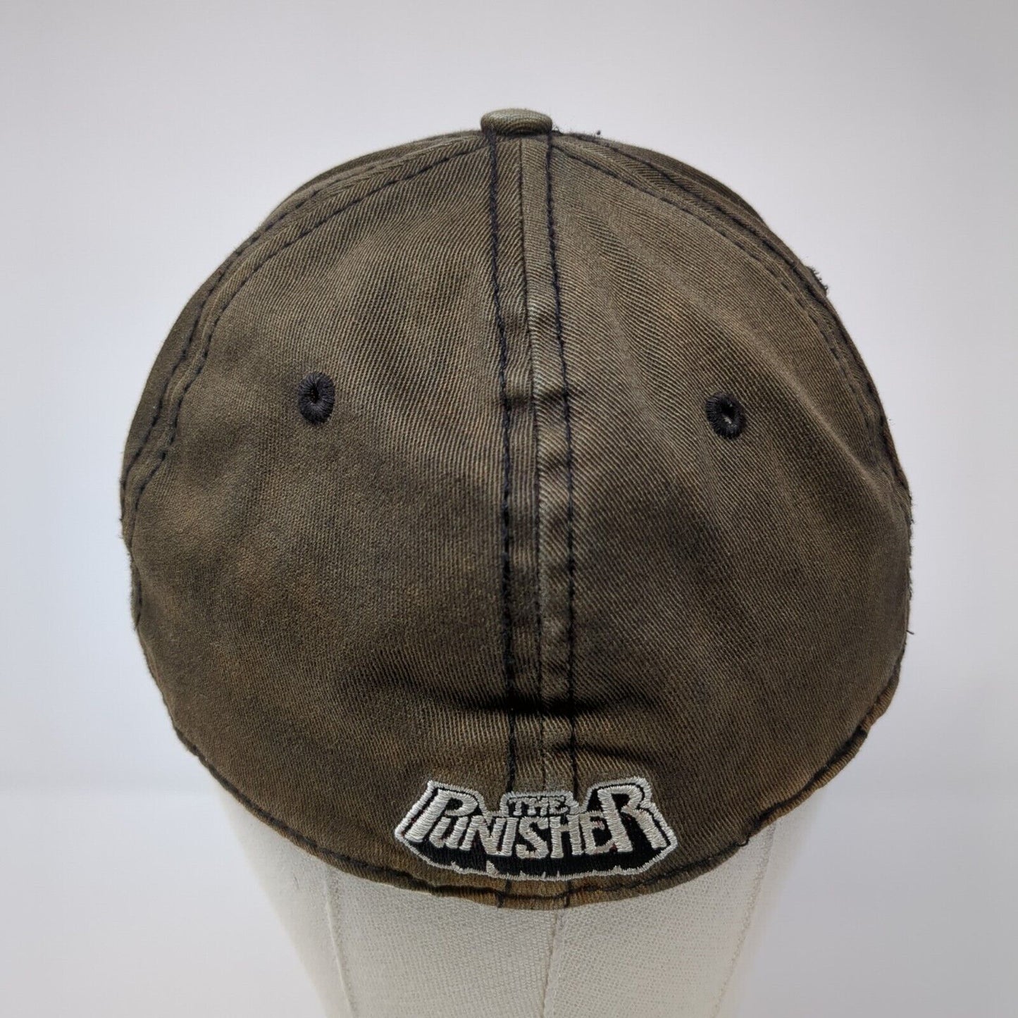 The Punisher Fitted Hat Black One Size Embroidered 6 Panel Marvel