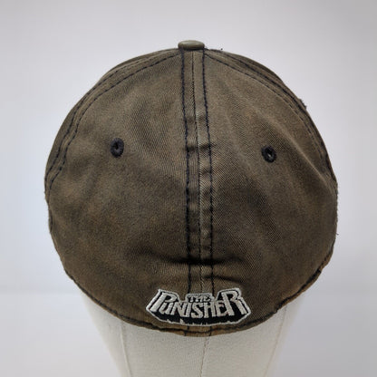 The Punisher Fitted Hat Black One Size Embroidered 6 Panel Marvel