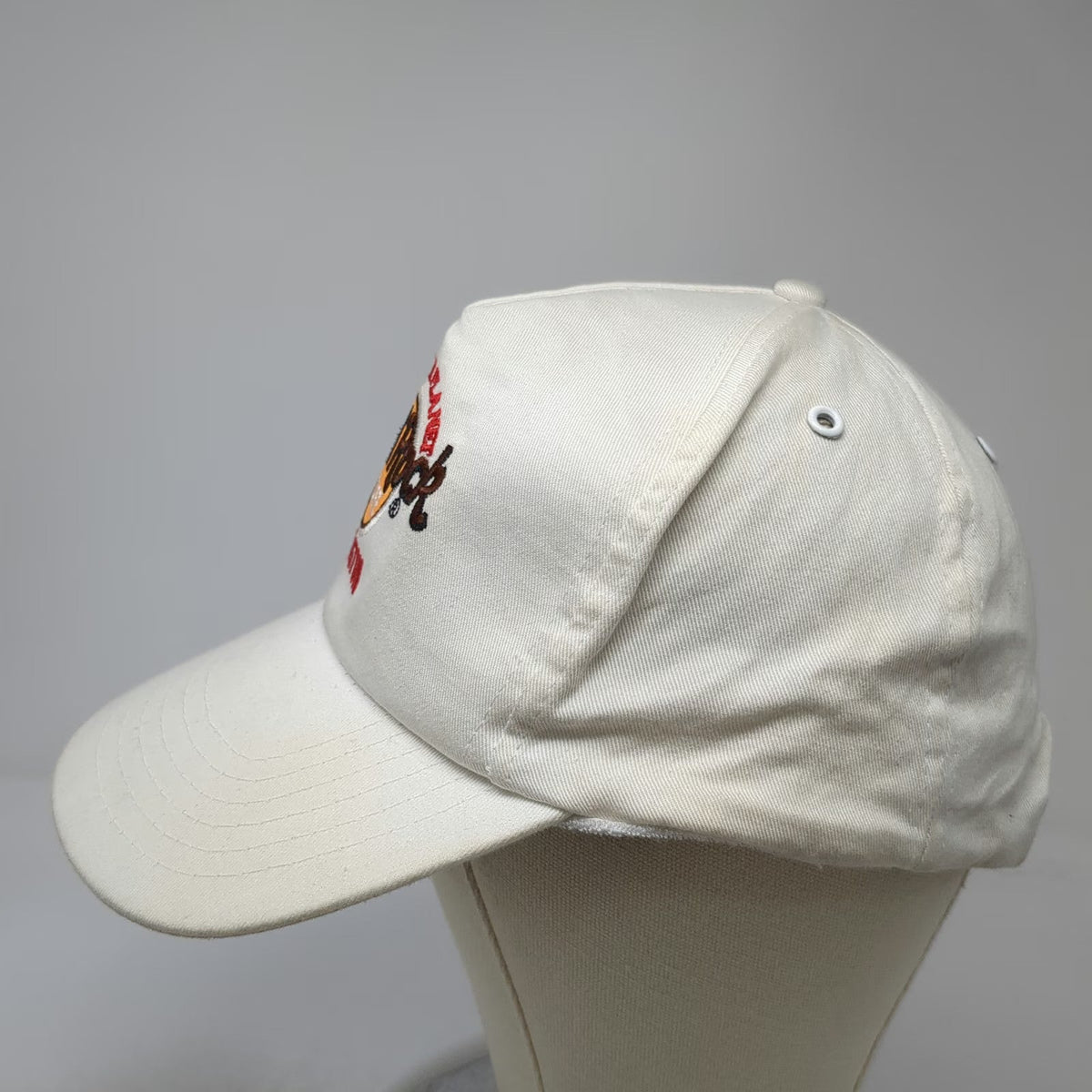 Hard Rock Cafe 5 Panel White OSFM Hat Boston Save the Planet Slideback Cotton