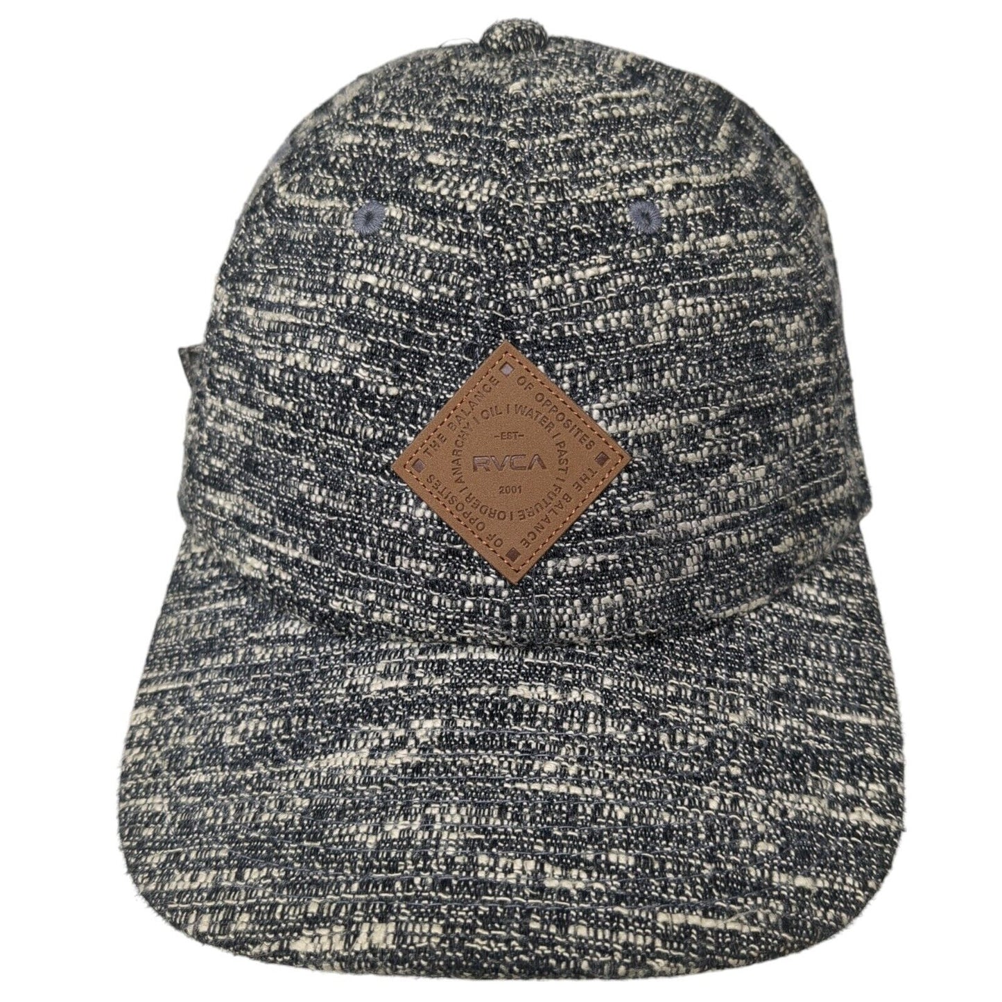 RVCA Leather Patch Slideback Hat Multi One Size Shallow Fit Adjustable