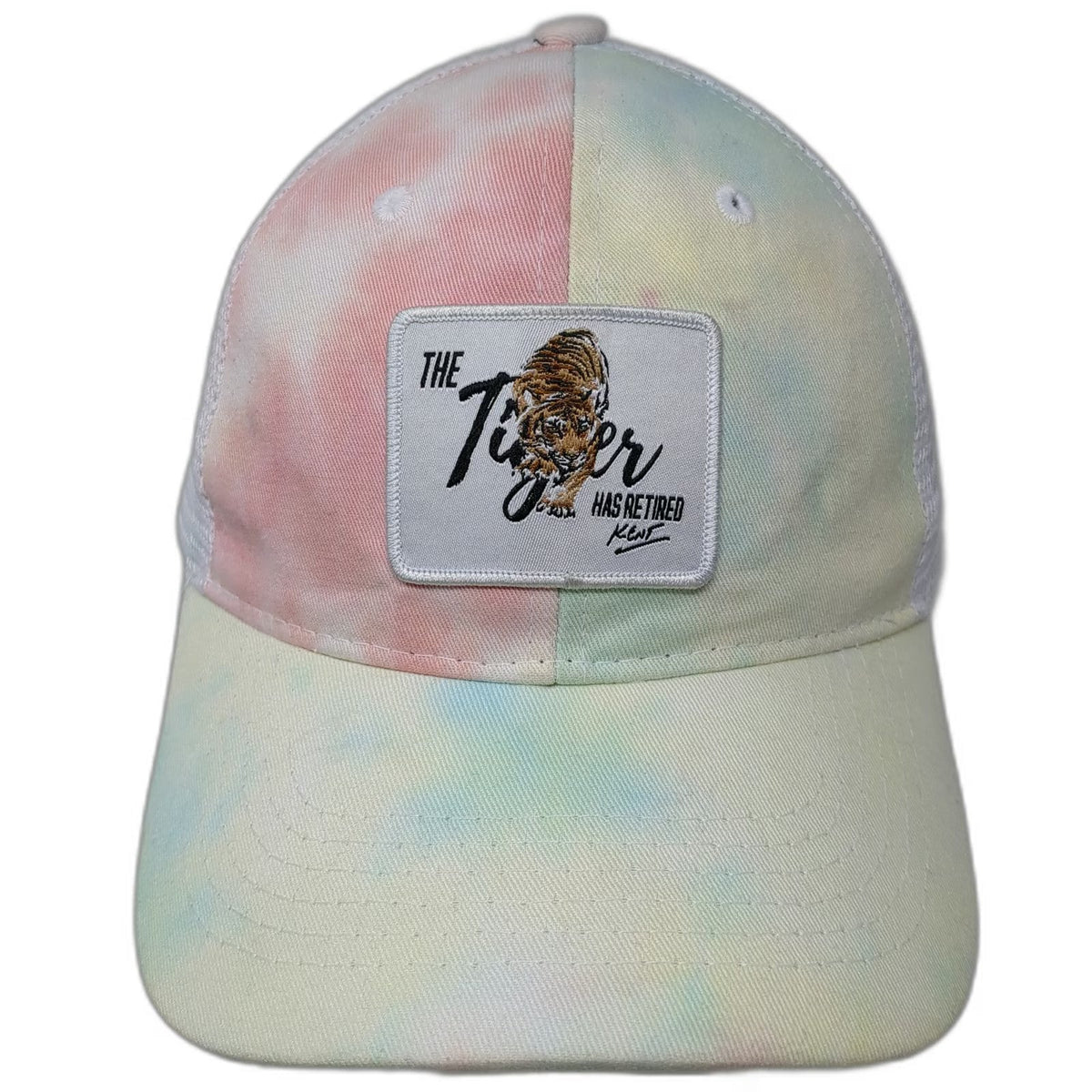 OC Trucker Hat Pink One Size Tie-Dye Mesh Snapback Tiger Retired Patch Hat