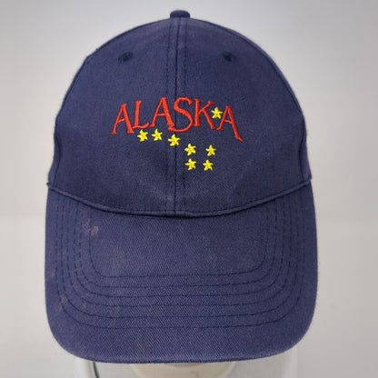 Alaska Strapback Hat Blue One Size Adjustable Embroidered Arctic Circle
