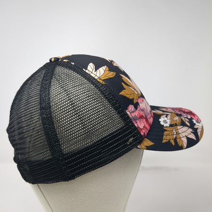 Billabong Trucker Hat Black Pink White Floral Mesh One Size Snapback Surf Hat