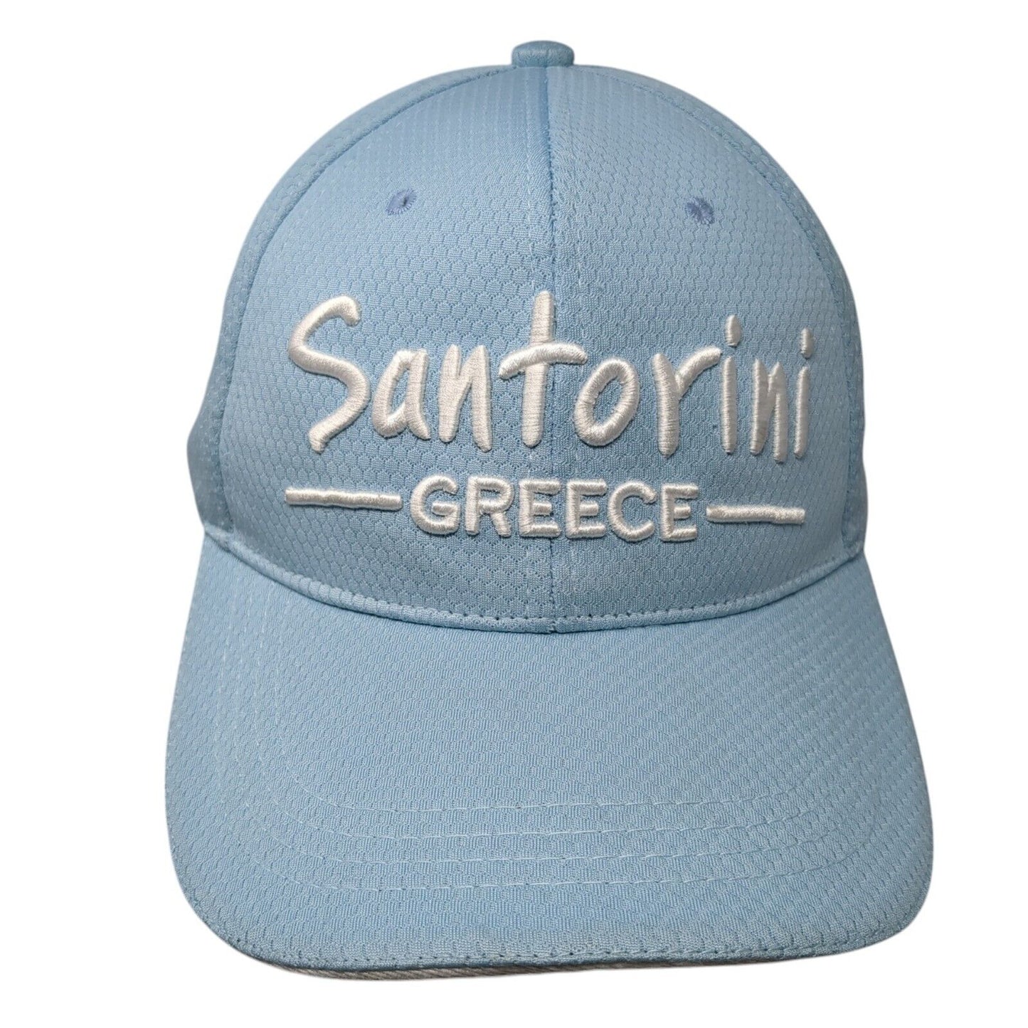 Santorini Greece Slideback Hat Blue One Size Adjustable Embroidered Polyester