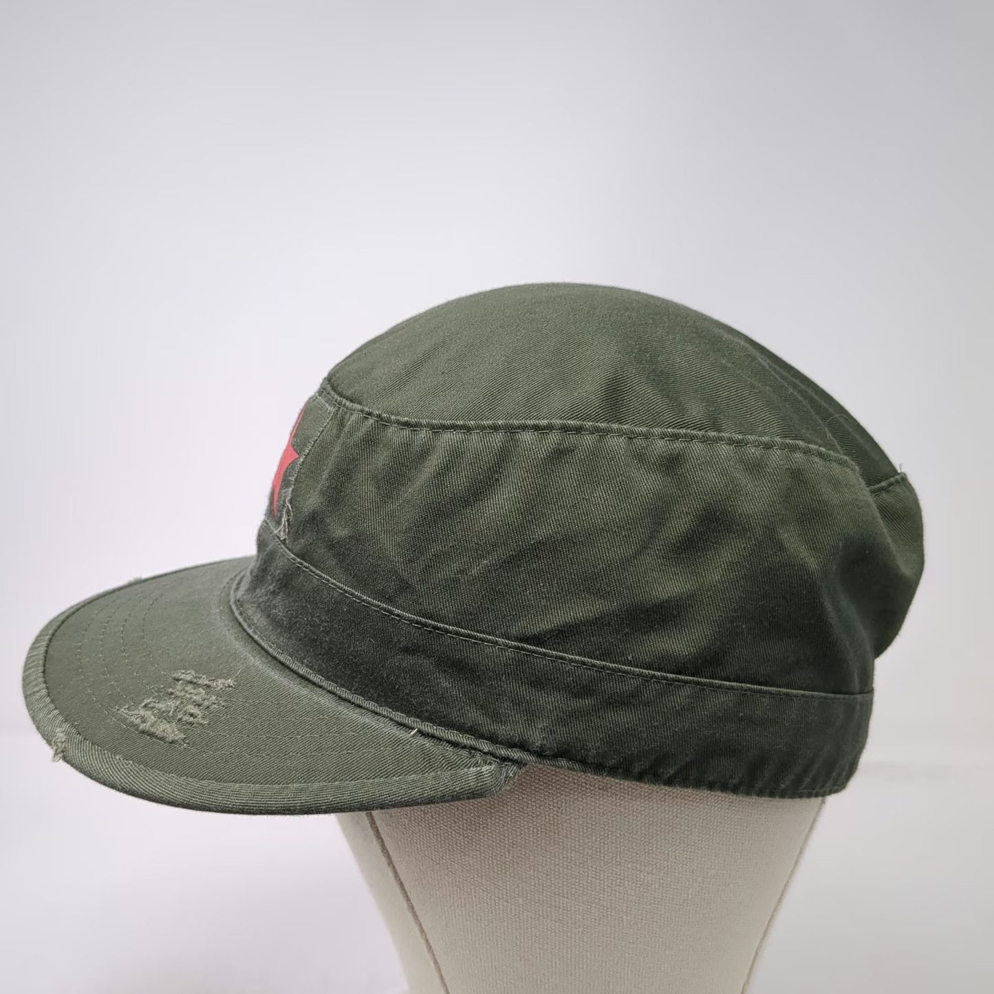 Army Cap Green 7 1/4 Red Star Military Style Combat Surplus Work Gear Hat