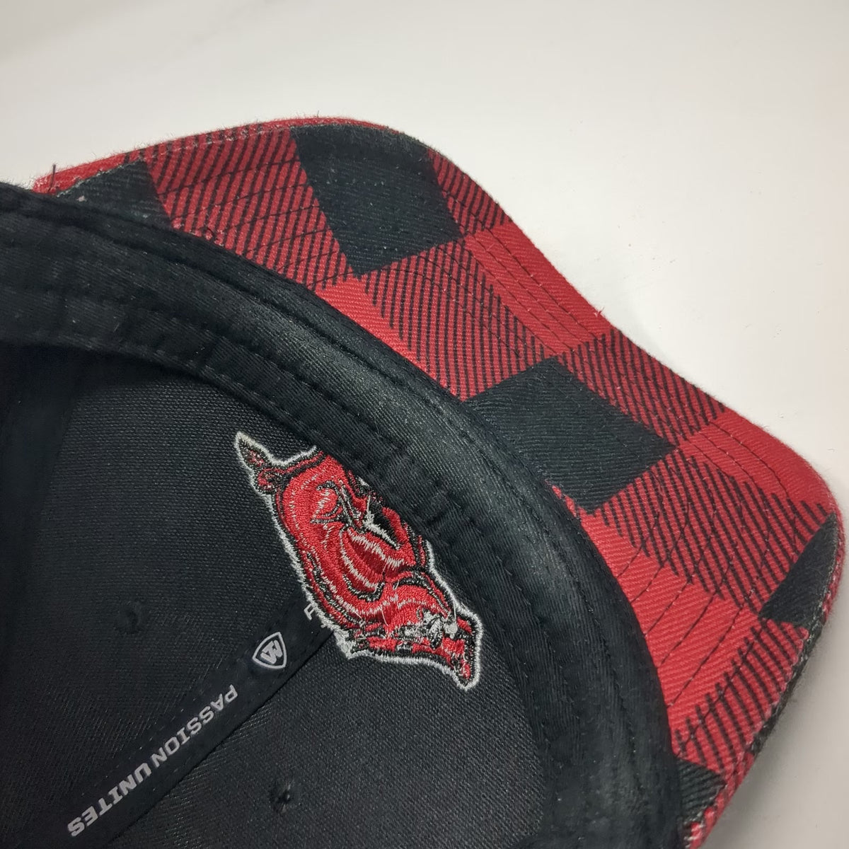 Arkansas Razorbacks NCAA Top of the World Snapback Hat Black Red One Size Plaid