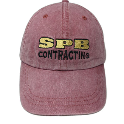 Adams Baseball Cap Red One Size SPB Contracting Slideback Leather Strap Hat