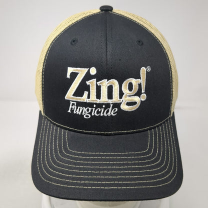 Richardson Trucker Hat Black Beige One Size Zing Fungicide Gowan USA Snapback
