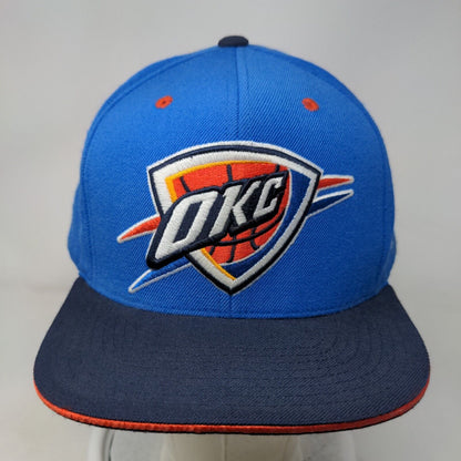 OKC Oklahoma City Thunder Snapback Hat Blue Mitchell & Ness NBA Embroidered Logo