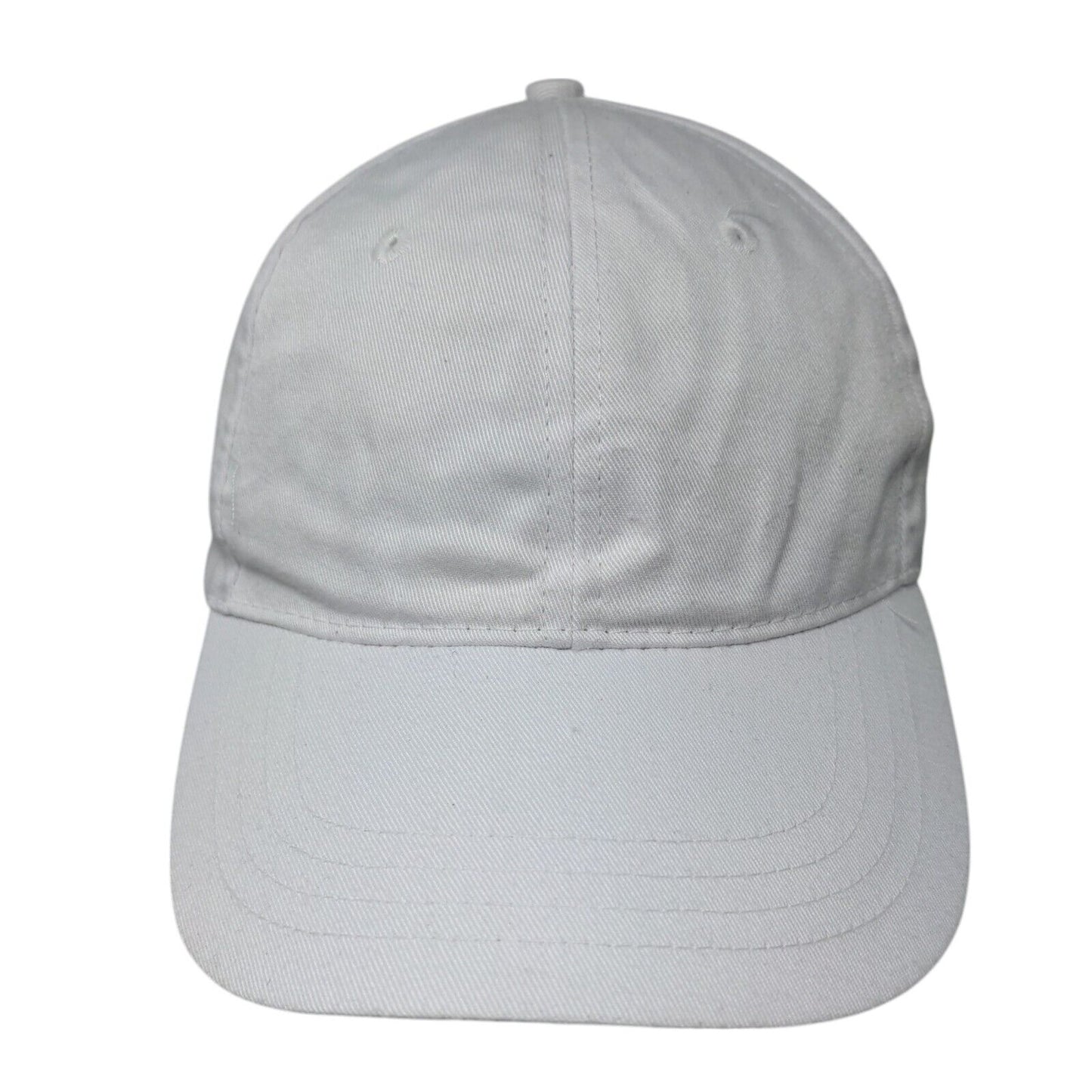 Unbranded Strapback Hat White One Size Adjustable Vented Holes 6 Panel Blank