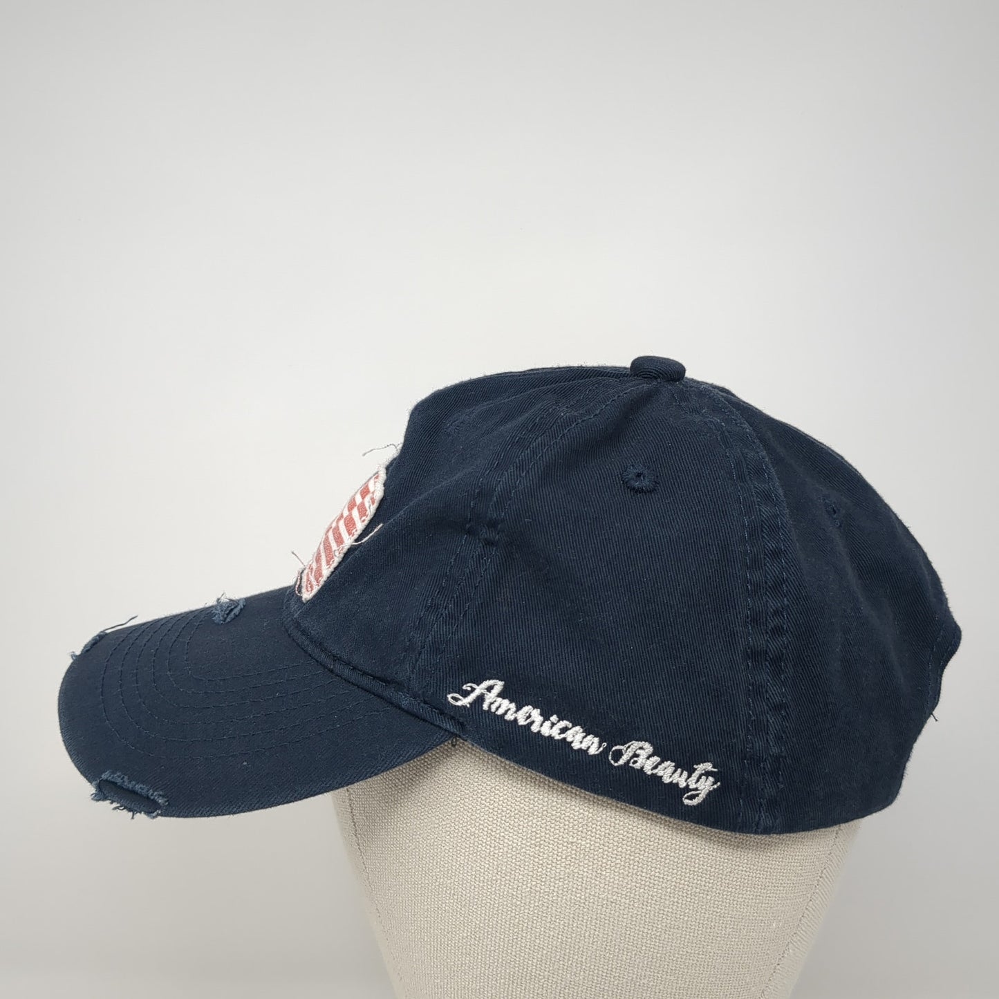 American Flag Patch Slideback Hat Blue One Size Adjustable 6 Panel