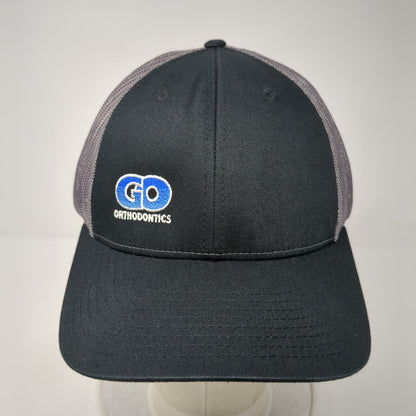 GO Orthodontics Snapback Trucker Hat Black M/L Mesh Back Richardson