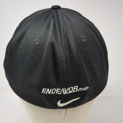 Nike Baseball Cap Black L Endeavor Logo Mesh Breathable Golf Hat Swoosh Fitted