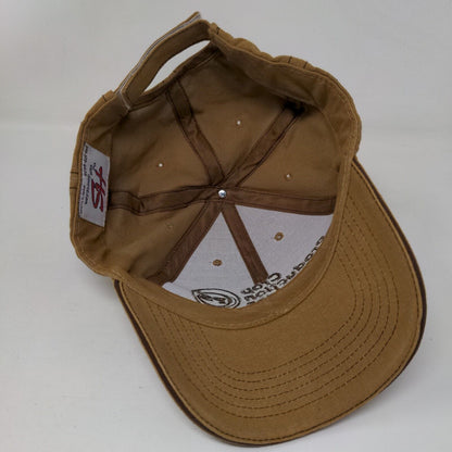 Crop Production Services Strapback Hat Tan One Size Embroidered 6 Panel