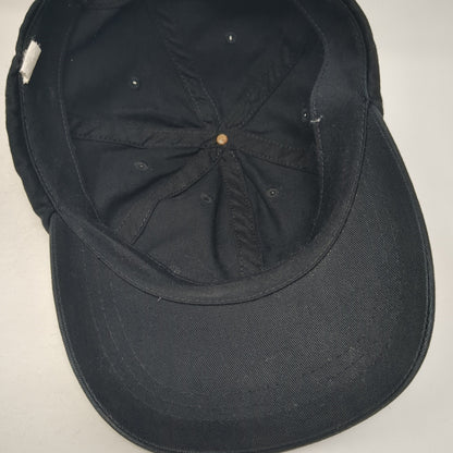 Unbranded Strapback Hat Black One Size Adjustable Outdoor 6 Panel Blank