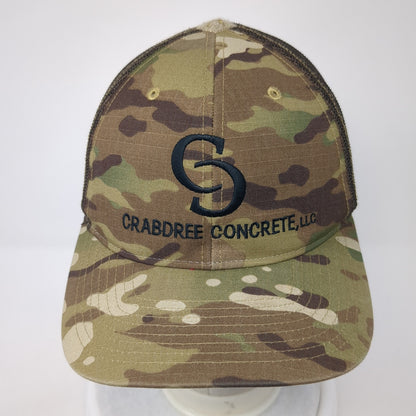 Crabdree Concrete LLC Snapback Trucker Hat Multi One Size Camouflage