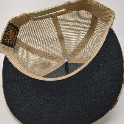 Yupoong Trucker Hat Brown One Size MultiCam Arid Camo American Flag Mesh